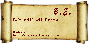 Böröndi Endre névjegykártya